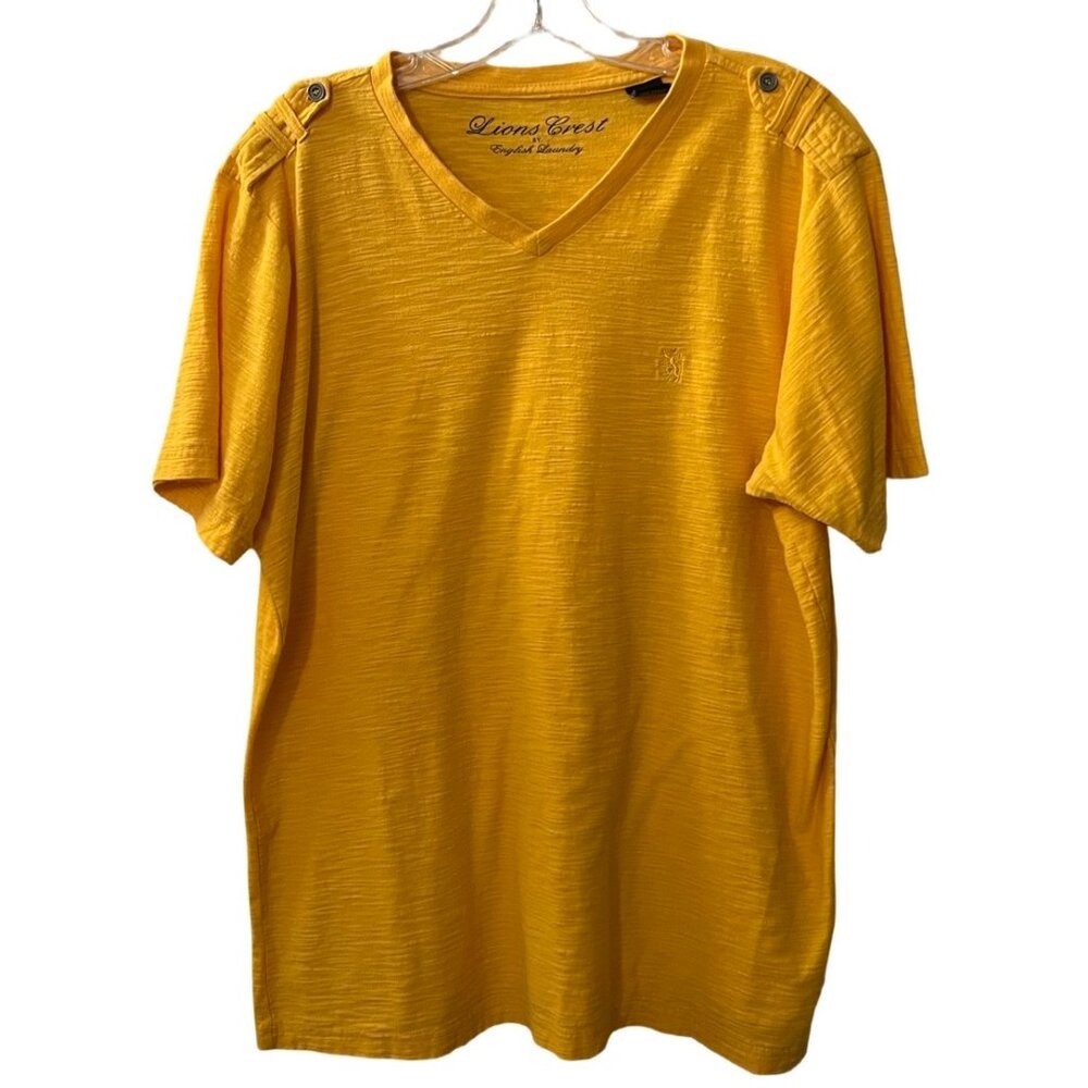Lion's Crest by English Laundry Golden Yellow Graphic T Shirt Men's Size L